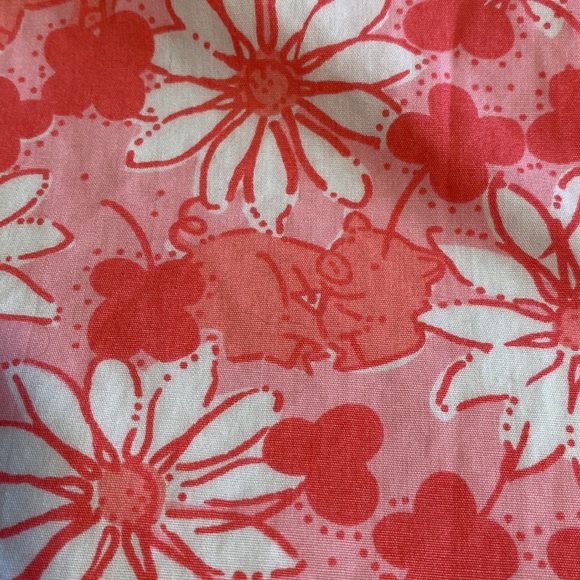 Lilly Pulitzer vintage white tag Pigs in a Blanket print cropped pants lined - Picture 11 of 14